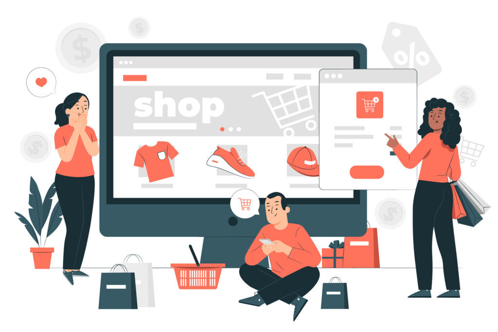 illustration of online store